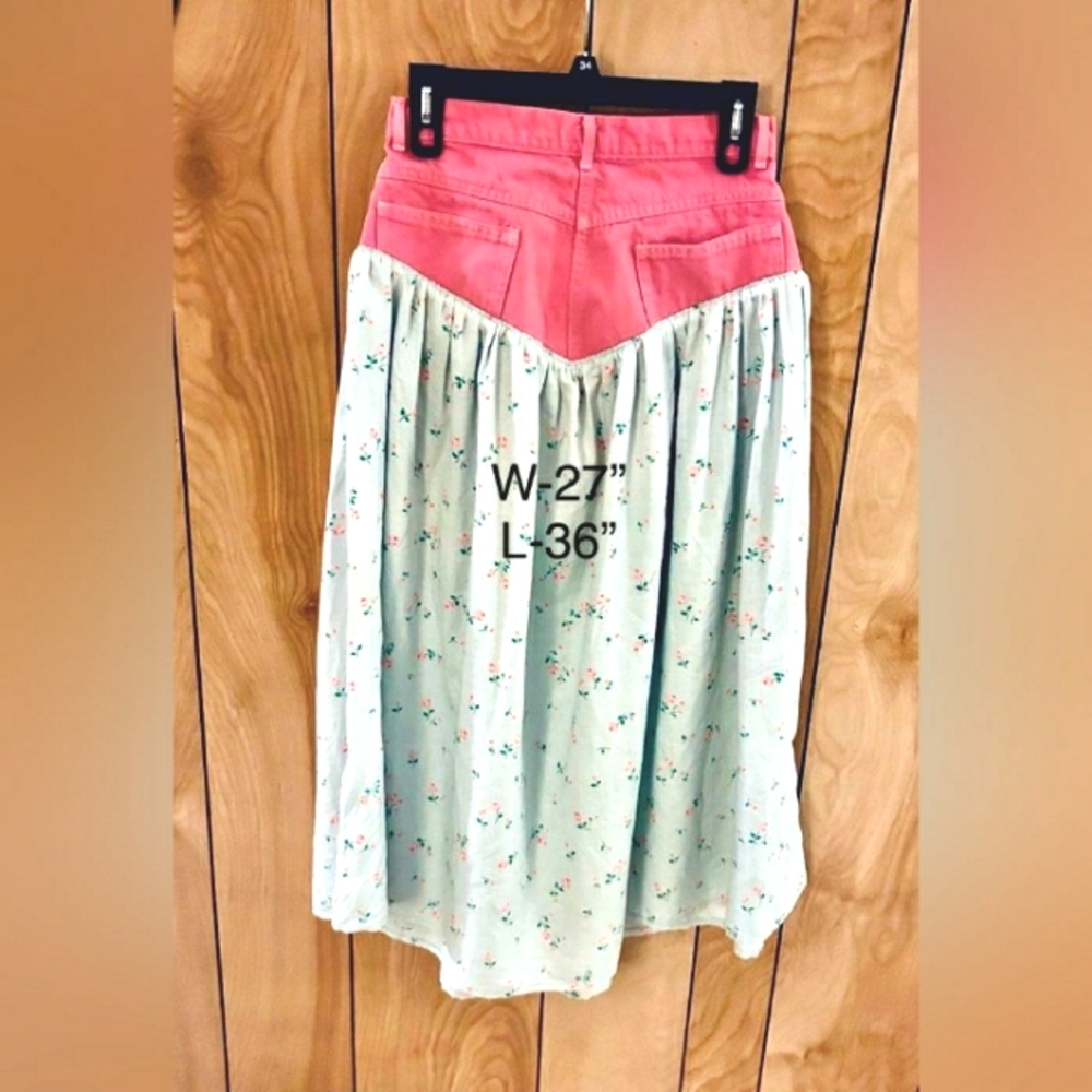 Vintage Cowgirl Jean/Cotton Skirt